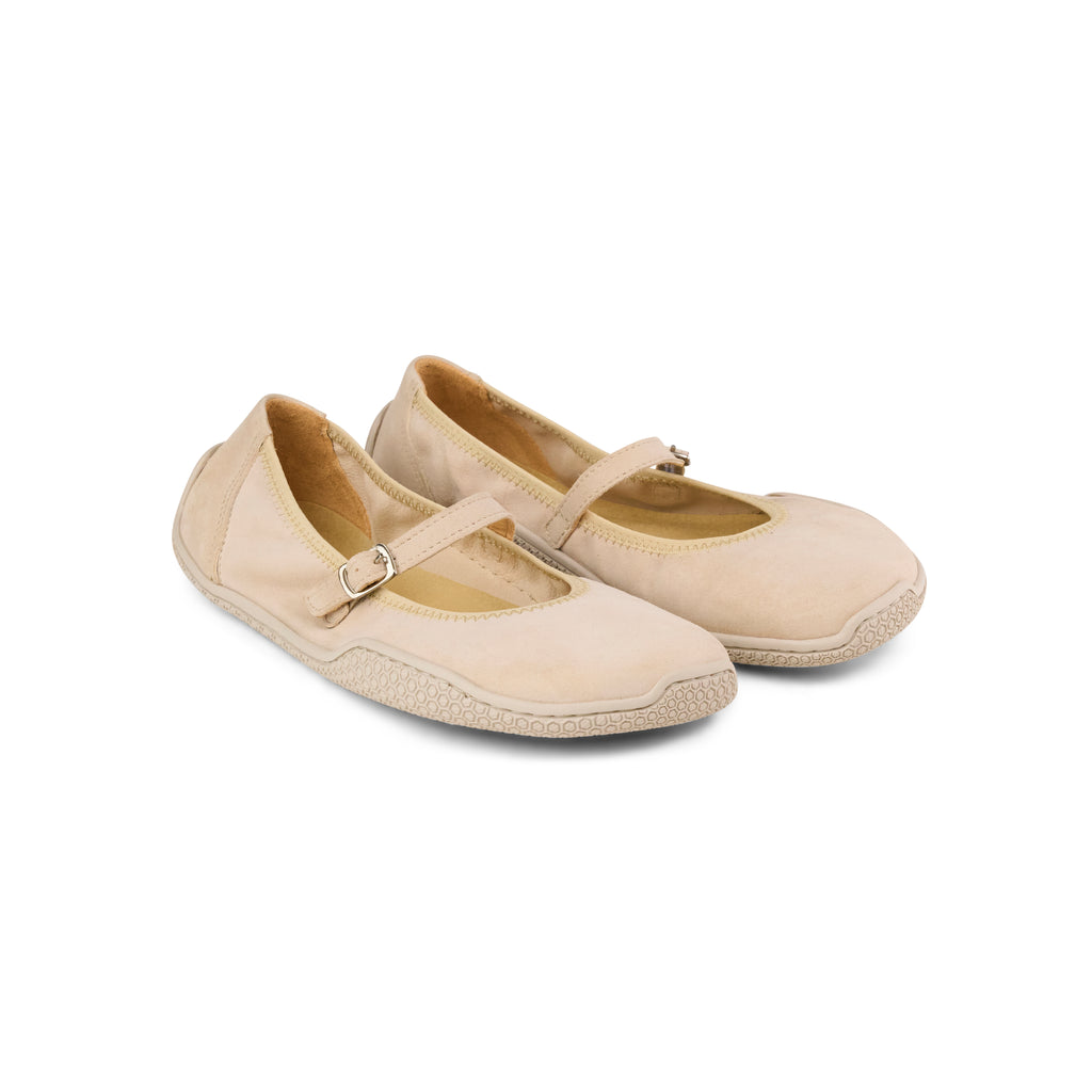 Koel - Valeria Suede Beige - bailarinas barefoot de ante beige