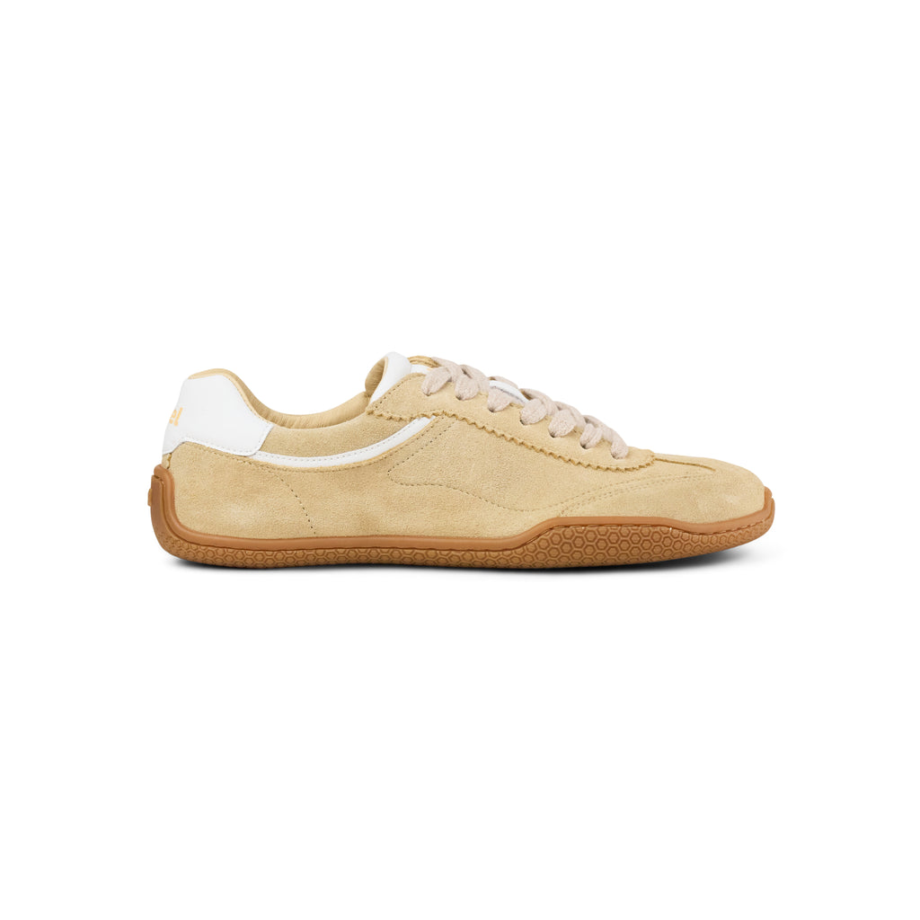 Koel Vienna Suede Beige - Zapatillas barefoot minimalistas de mujer en ante beige