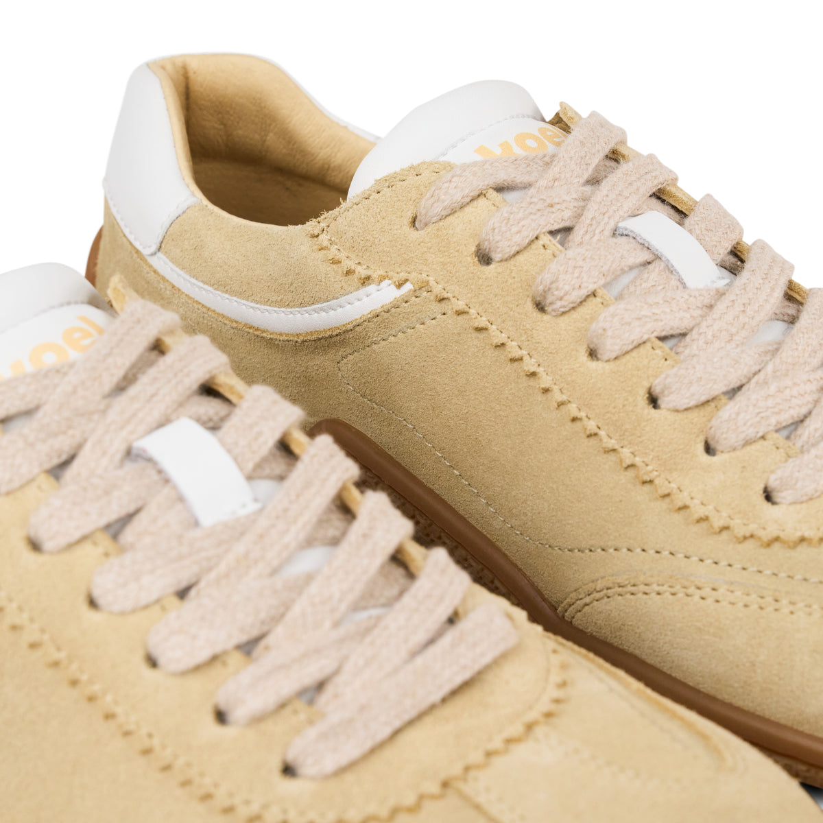 Koel Vienna Suede Beige - Zapatillas barefoot minimalistas de mujer en ante beige
