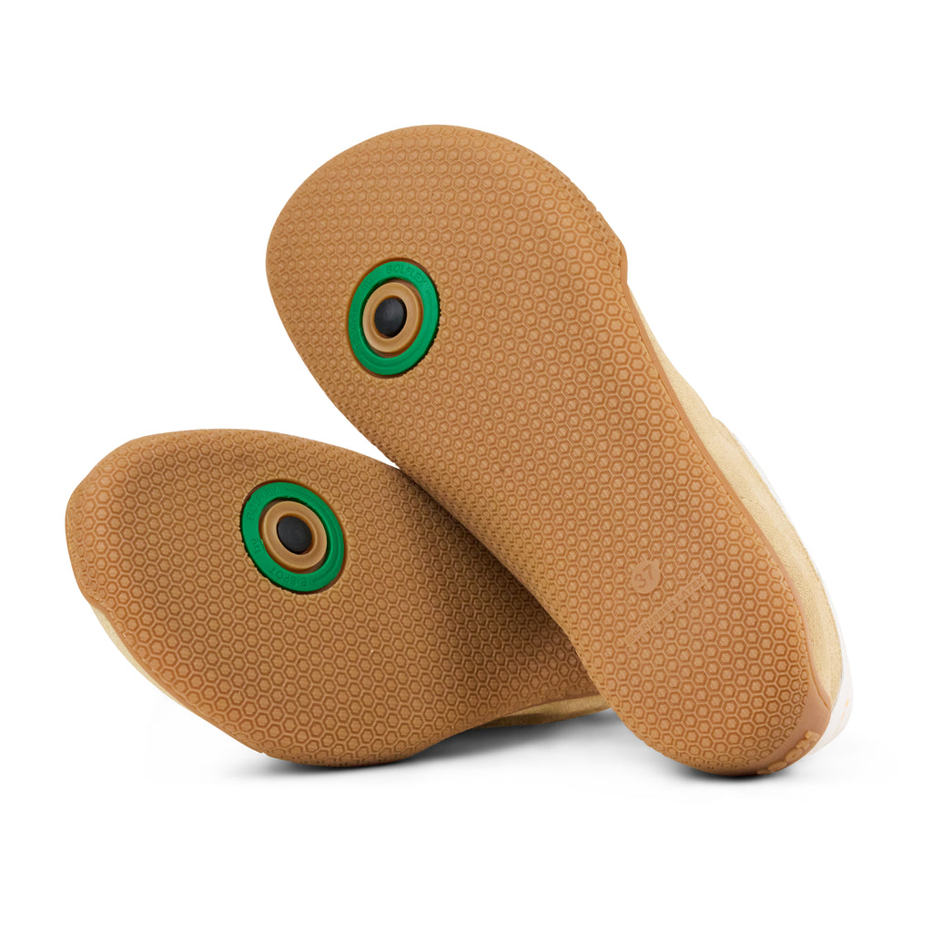 Koel Vienna Suede Beige - Zapatillas barefoot minimalistas de mujer en ante beige