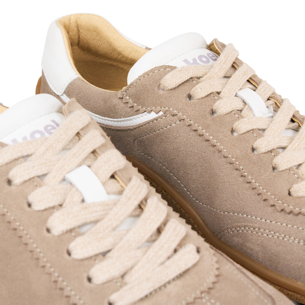 Koel Vienna Suede Taupe - Zapatillas barefoot minimalistas de mujer en ante marrones