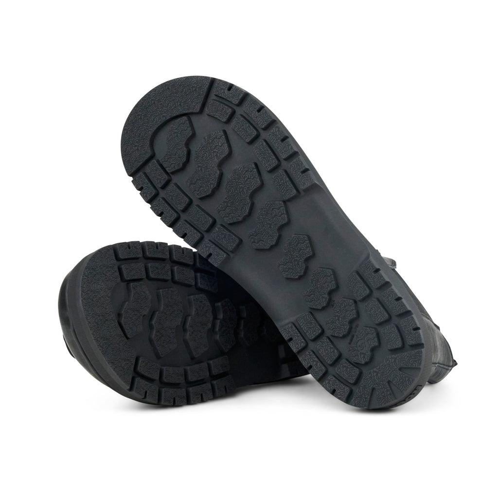 Koel Gavien Leather Black - Botines Chelsea barefoot unisex negros