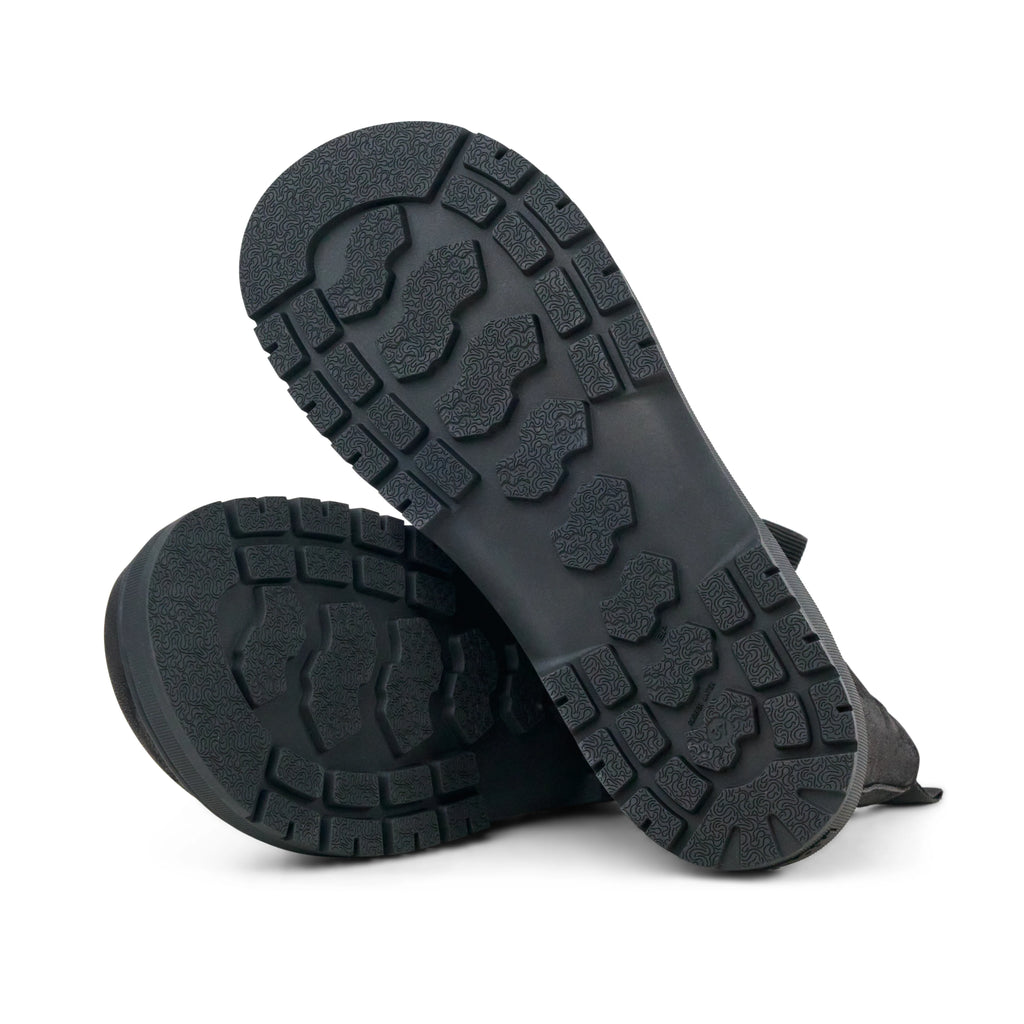 Koel Gavien Suede Oil Black - Botines chelsea barefoot unisex negros