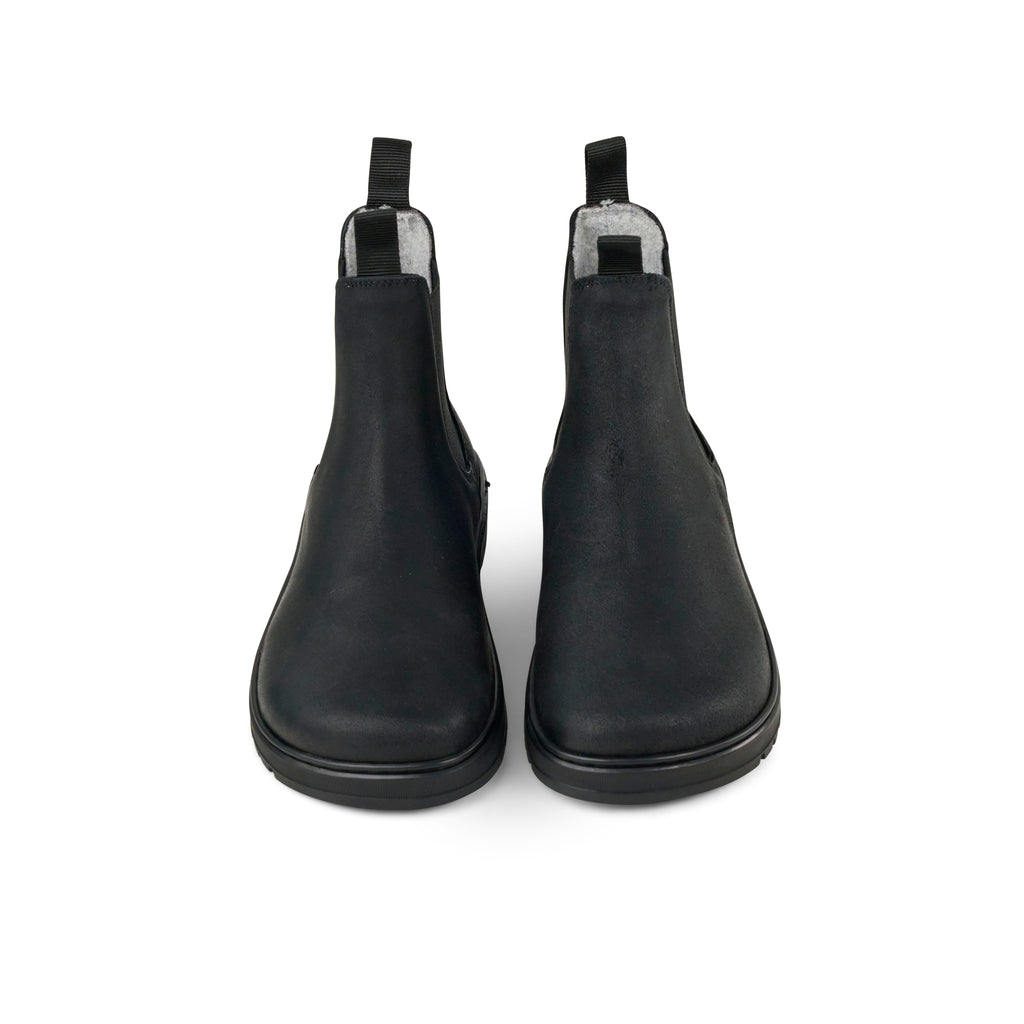 Koel Gavien Suede Felt Black - Botines Chelsea barefoot calientes estilo chunky negros