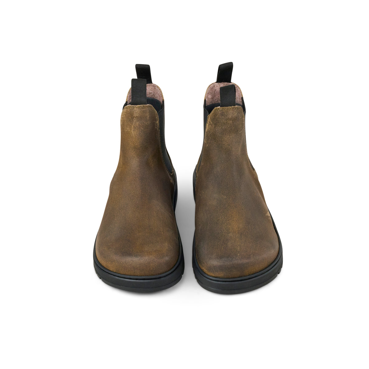 Koel Gavien Suede Felt DK Taupe - Botines Chelsea barefoot calientes estilo chunky marrones