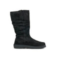 Koel Glyra Felt Black - Botas altas barefoot para mujer negras
