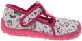 Fare Bare Slippers Grey Unicorns - Zapatillas de casa barefoot infantiles grises con estampado de unicornios