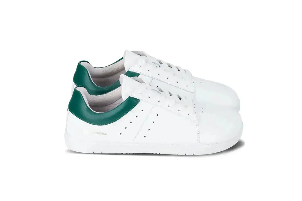 Barebarics - Enigma White & Dark Green - Zapatillas barefoot unisex blanco y verde
