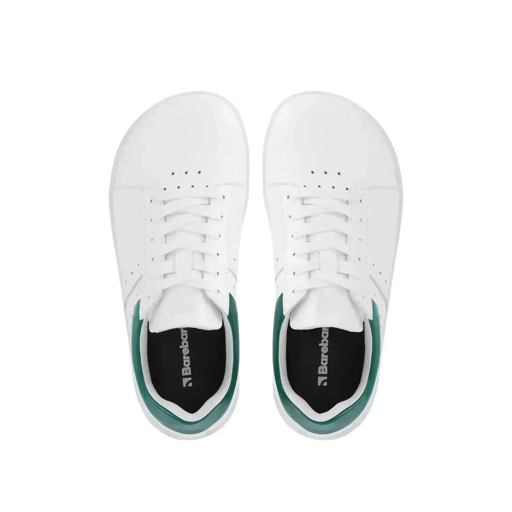 Barebarics - Enigma White & Dark Green - Zapatillas barefoot unisex blanco y verde