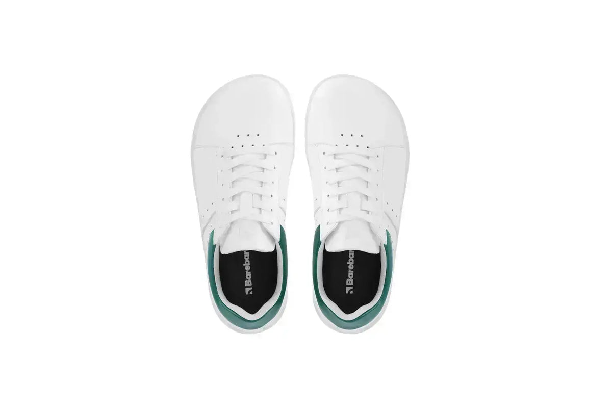 Barebarics - Enigma White & Dark Green - Zapatillas barefoot unisex blanco y verde