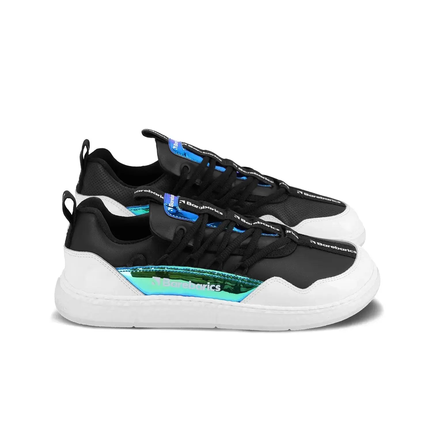 Barebarics - Futura Iridescent Black - Zapatillas barefoot unisex negro y blanco