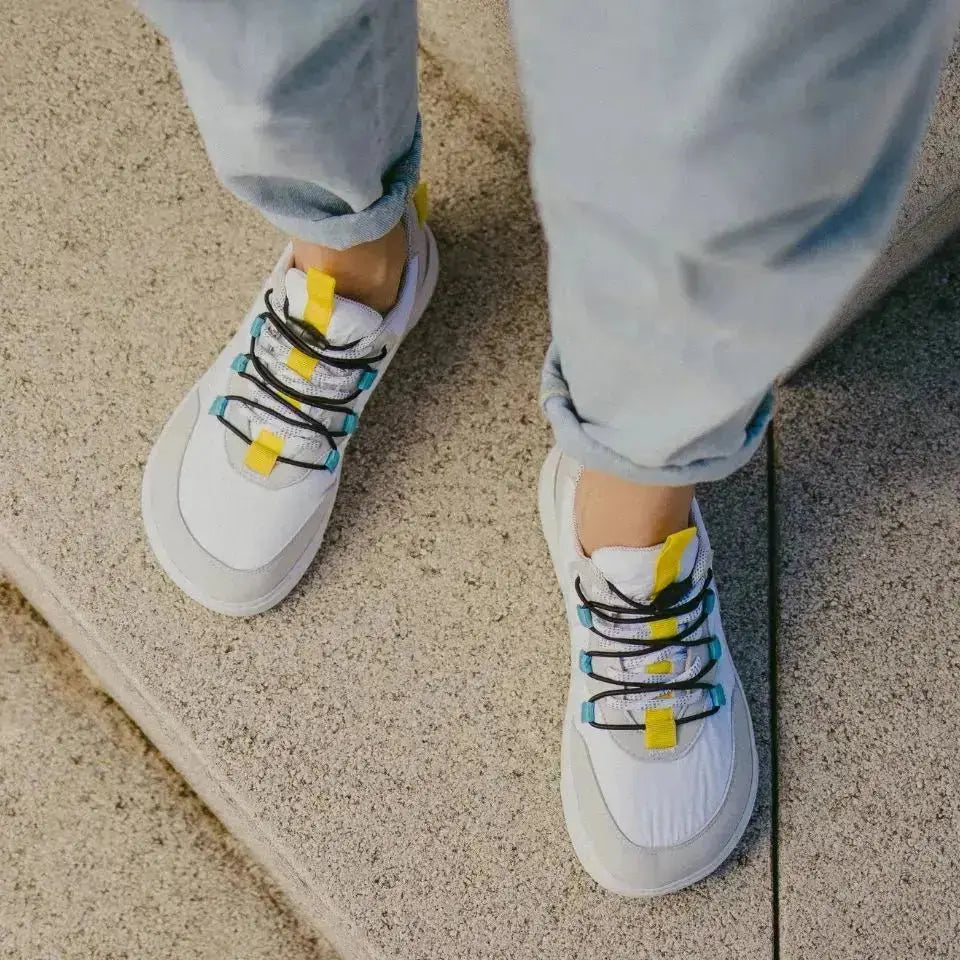 Barebarics - Revive White & Grey - Zapatillas barefoot unisex blanco y gris