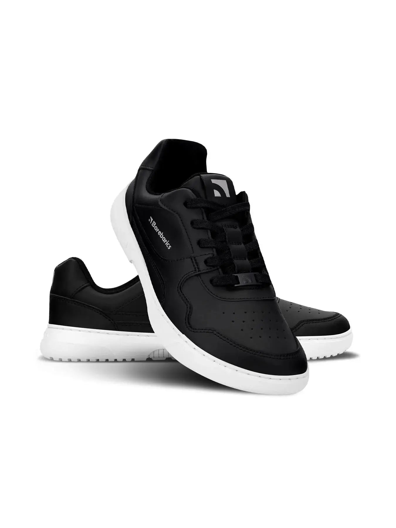 Barebarics - Zing Noir & Blanc Cuir - Chaussures barefoot