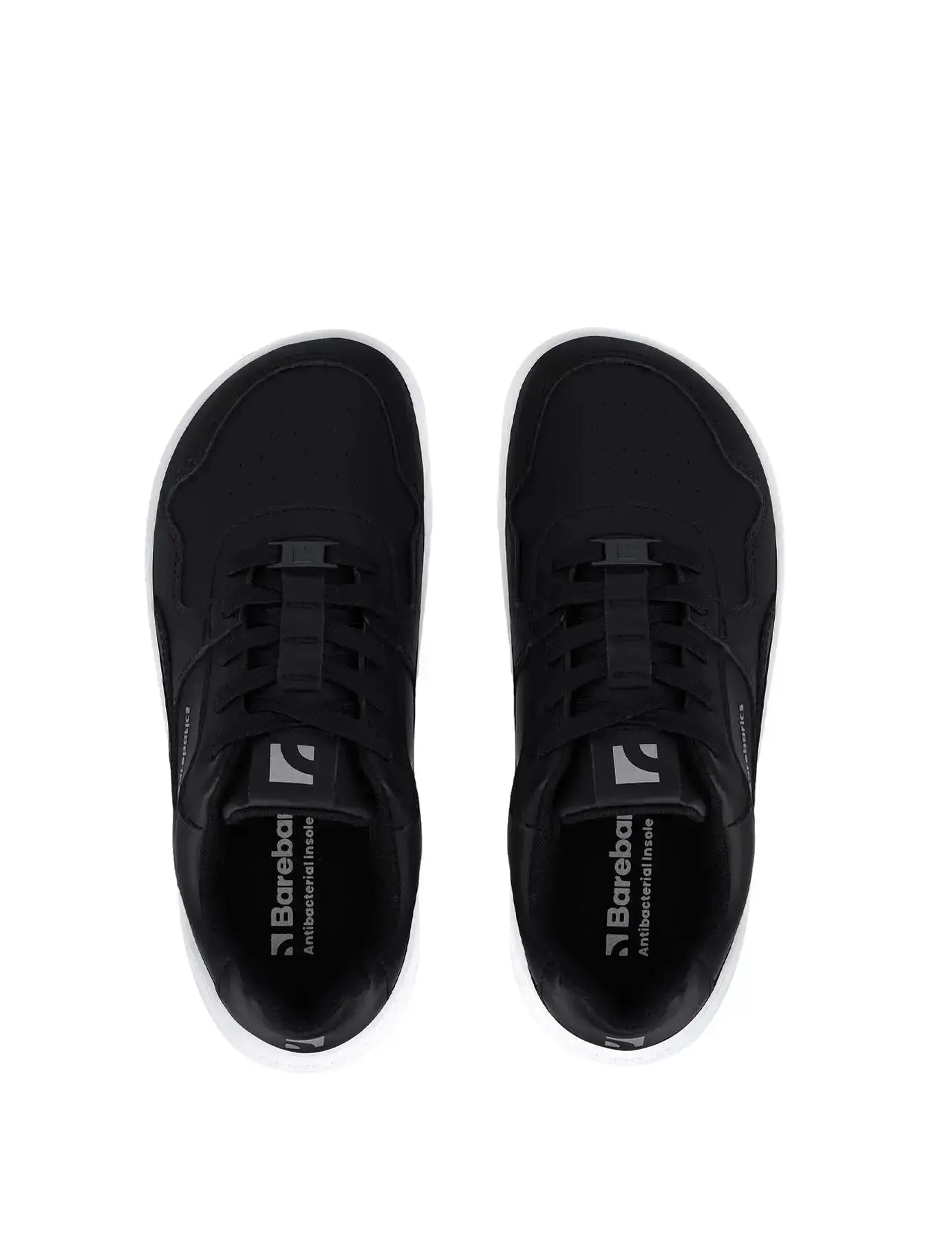 Barebarics - Zing Black & White Leather - Zapatillas barefoot unisex negras