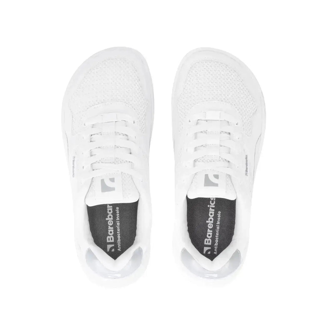 Barebarics - Zing Fresh White & Silver - Zapatillas barefoot frescas unisex blanco y plata