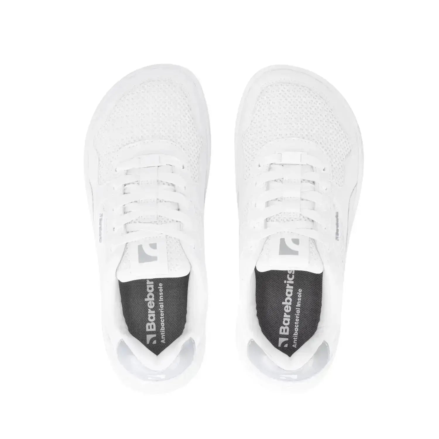 Barebarics - Zing Fresh White & Silver - Zapatillas barefoot frescas unisex blanco y plata