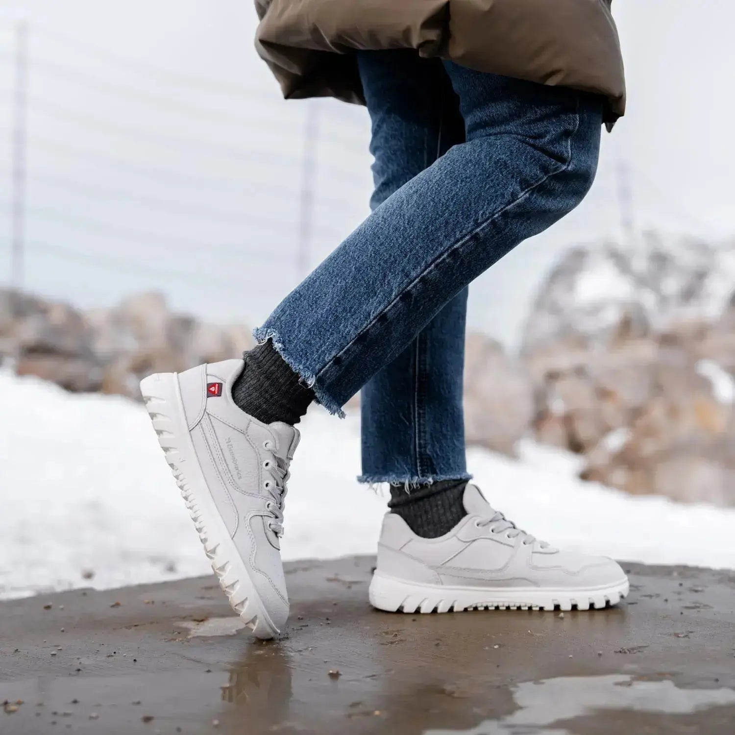 Barebarics - Zing Frost Gris Clair - Chaussures barefoot d'hiver