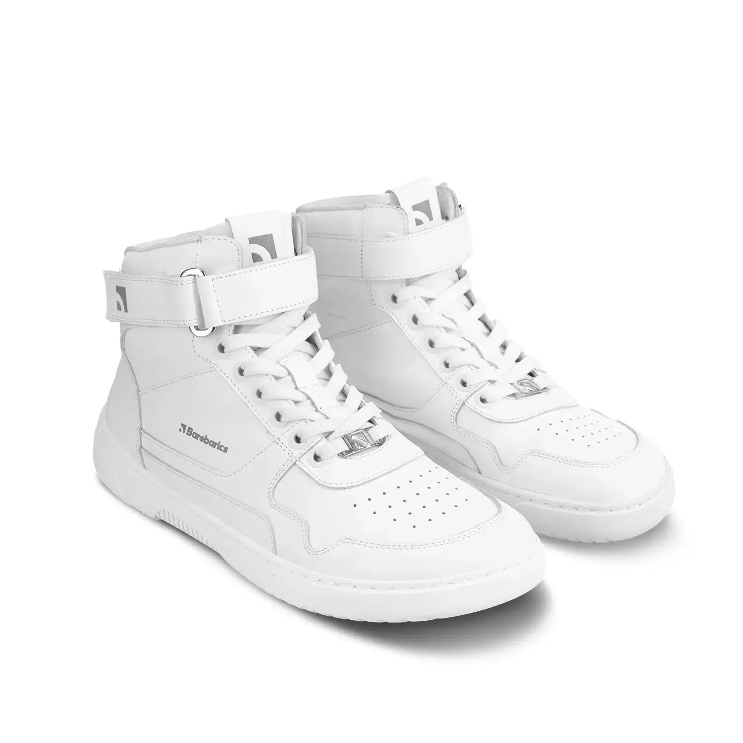 Barebarics - Zing High Top All White Leather - Zapatillas barefoot de caña alta unisex blancas talla 40