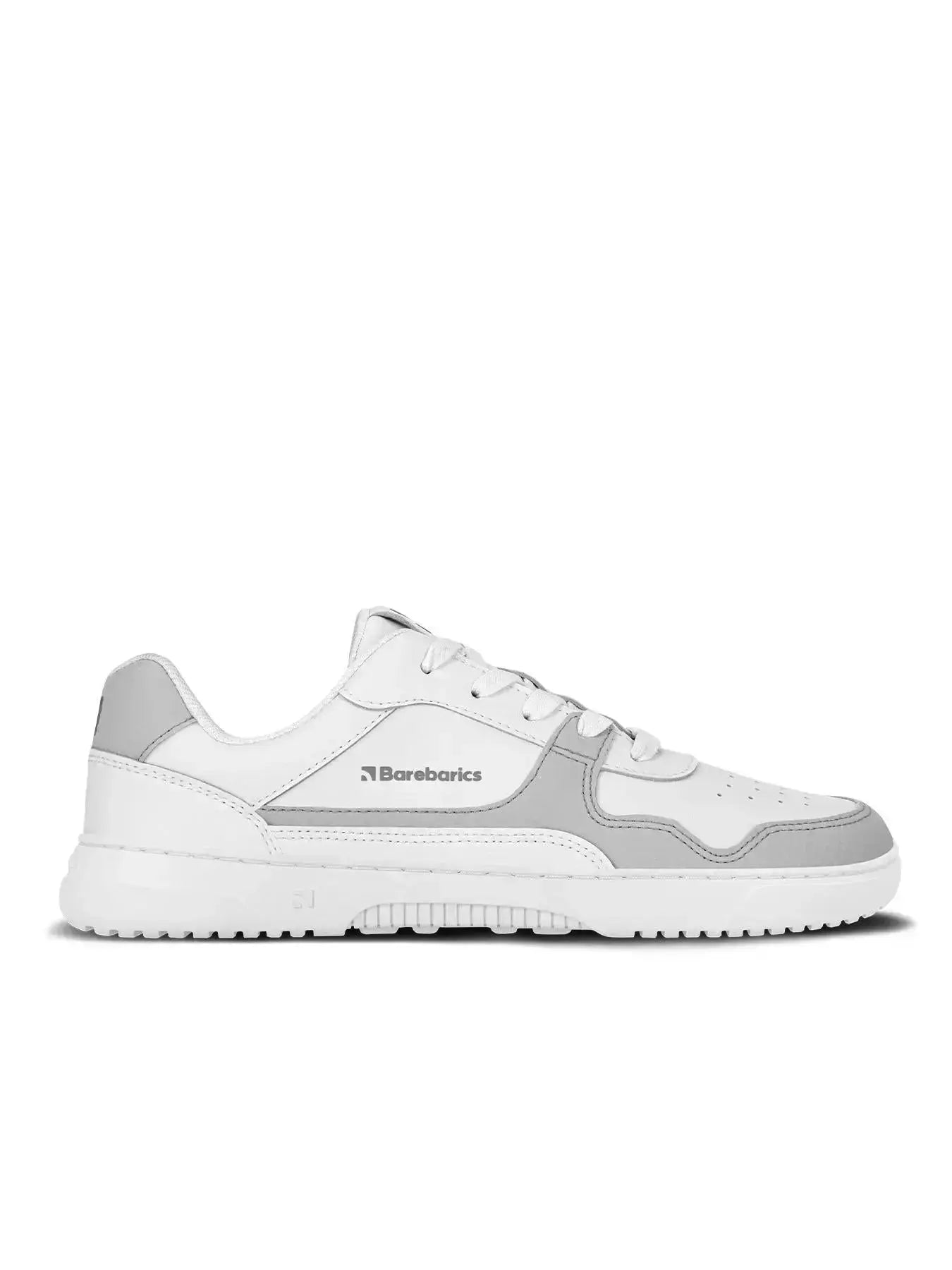 Barebarics - Cuir Zing Blanc & Gris Clair - Chaussures barefoot