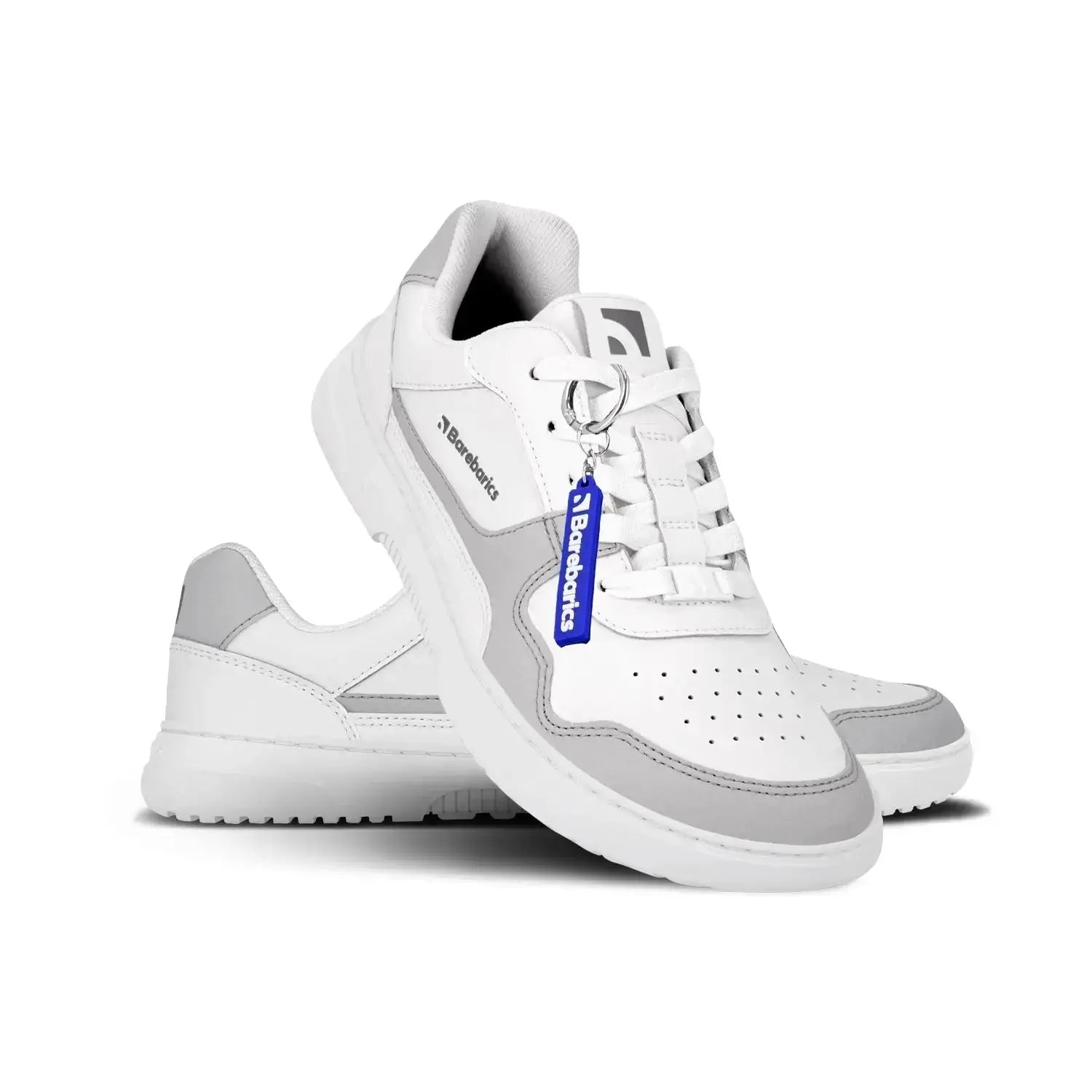 Barebarics - Cuir Zing Blanc & Gris Clair - Chaussures barefoot