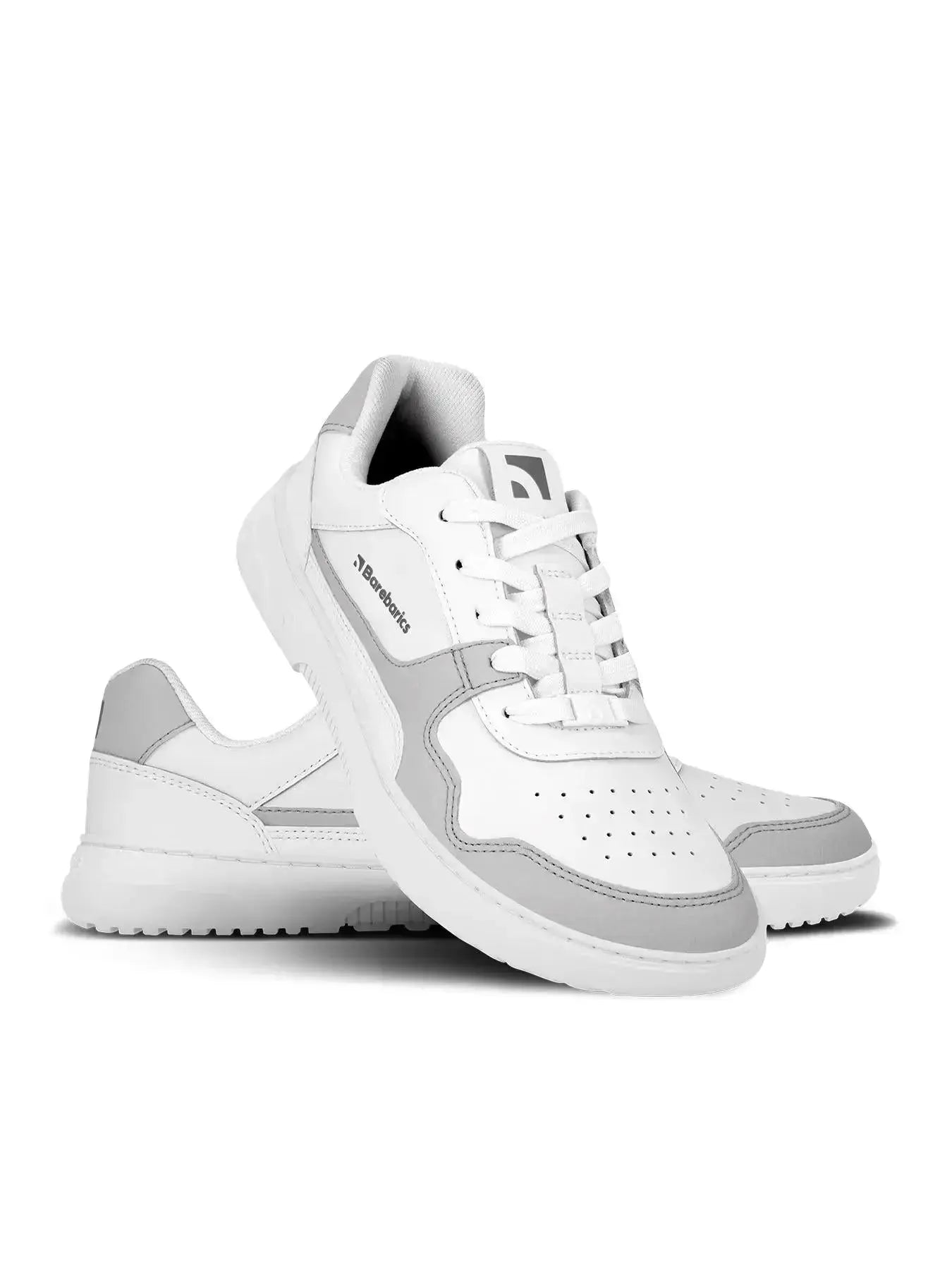 Barebarics - Cuir Zing Blanc & Gris Clair - Chaussures barefoot