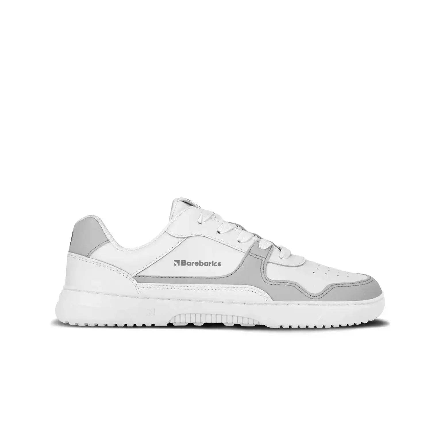 Barebarics - Cuir Zing Blanc & Gris Clair - Chaussures barefoot