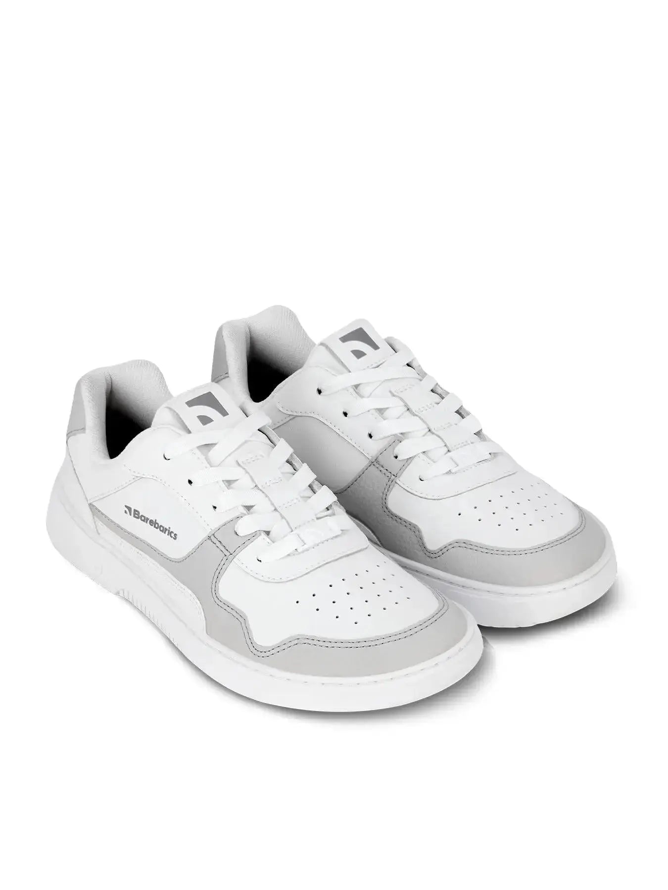 Barebarics - Cuir Zing Blanc & Gris Clair - Chaussures barefoot