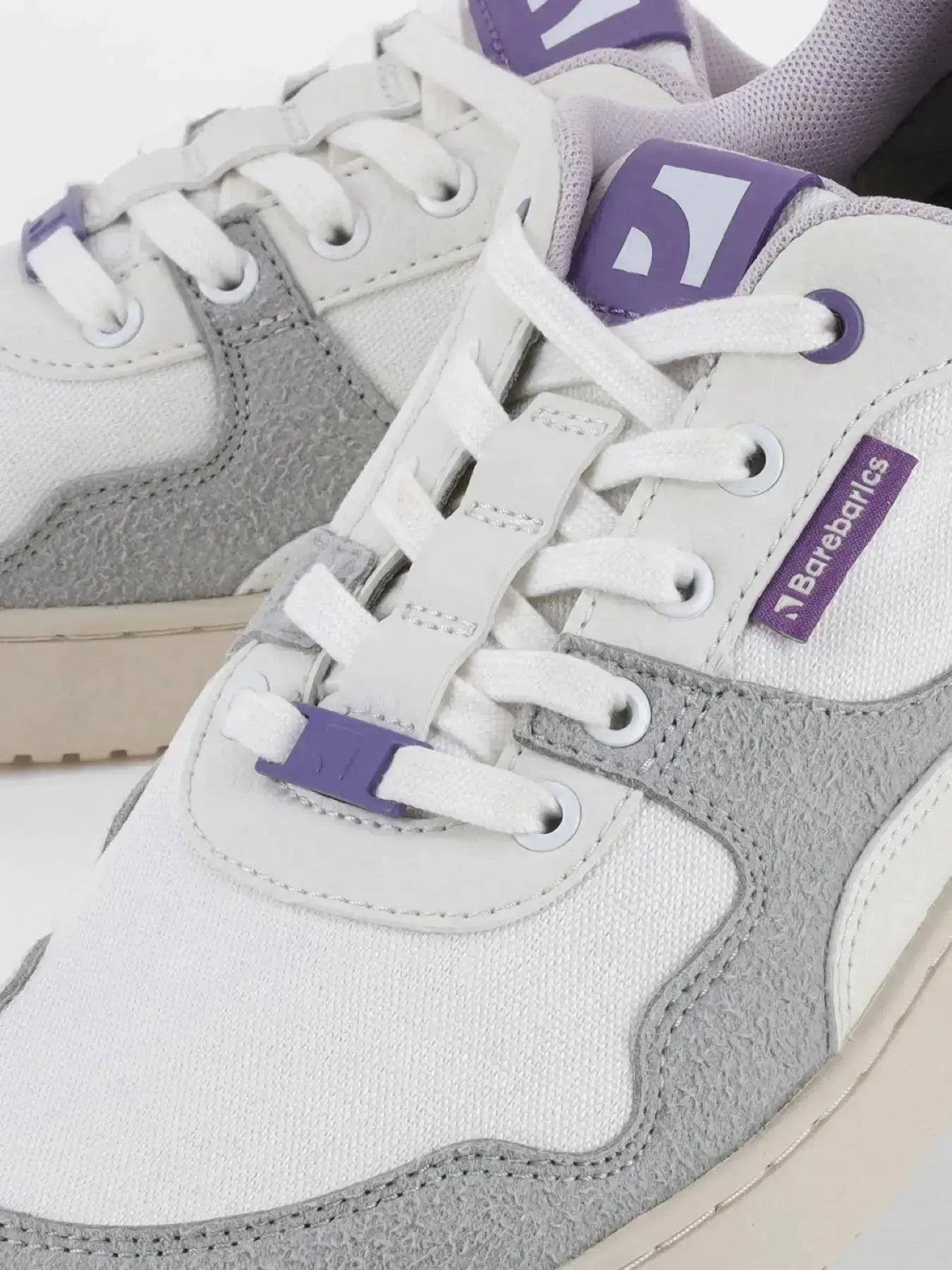 Barebarics - Zing White & Purple - Zapatillas barefoot unisex blanco y morado