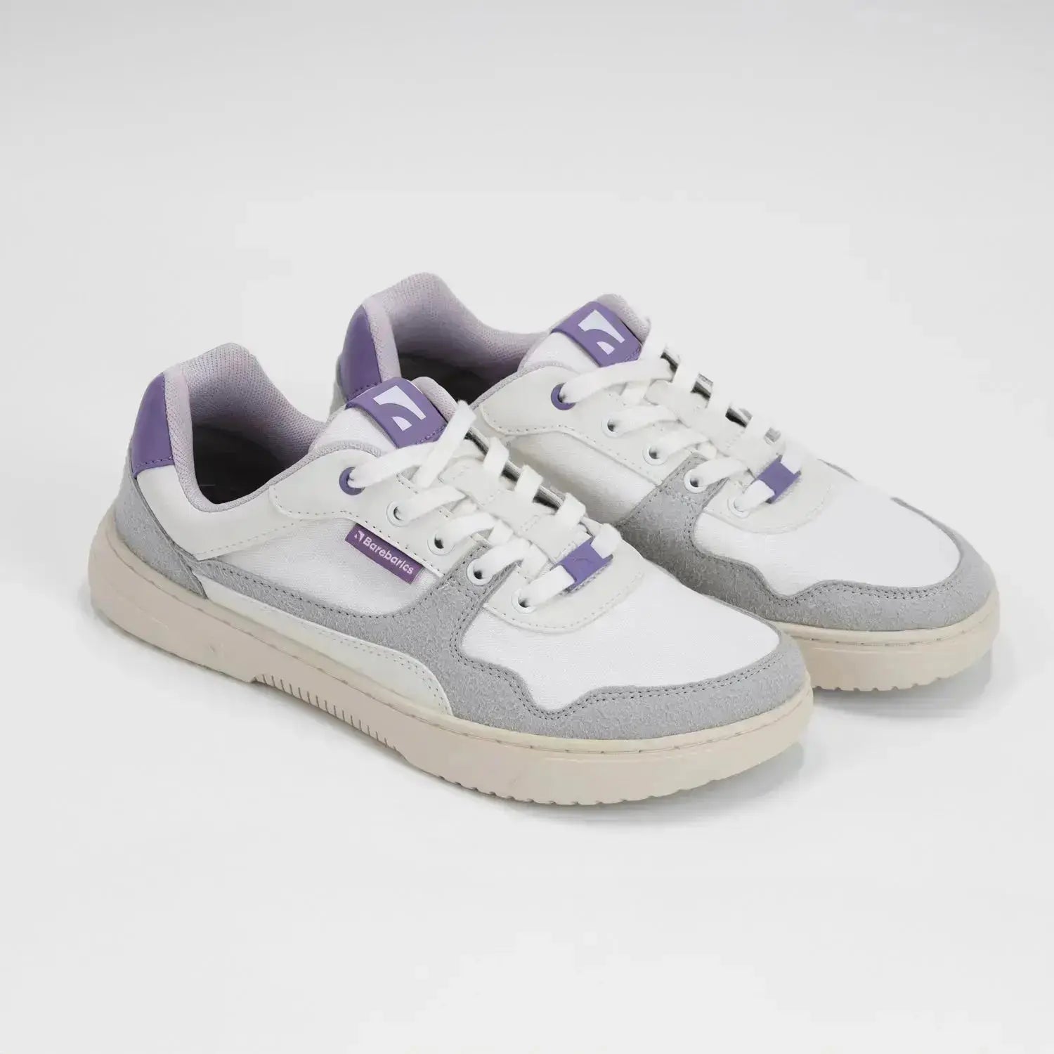 Barebarics - Zing White & Purple - Zapatillas barefoot unisex blanco y morado