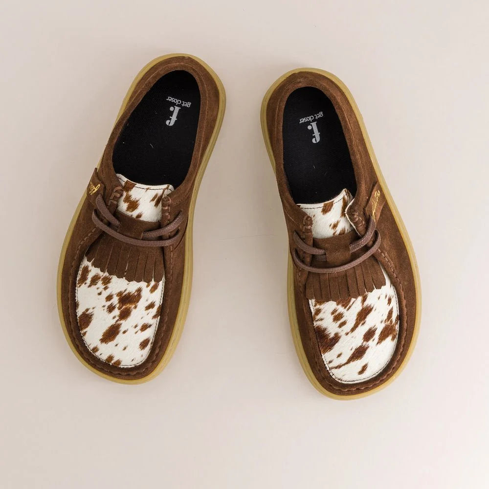 Fleeters Avocado Pony & Chocolate - Zapatos Barefoot Wallabee