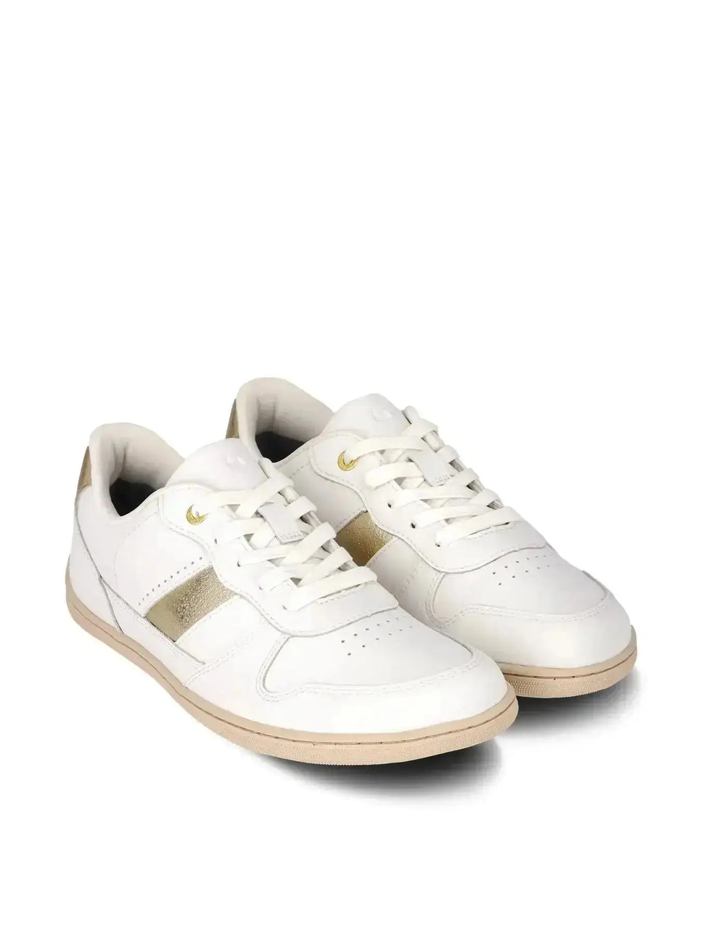 Be Lenka - Cellestia White & Gold - Zapatillas barefoot unisex blanco y dorado