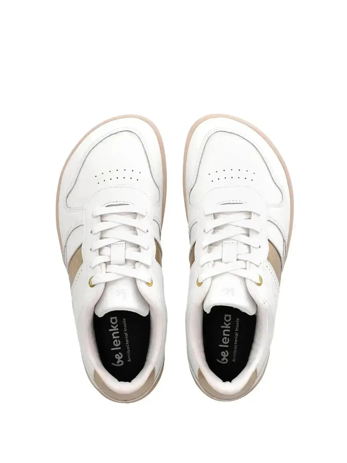 Be Lenka - Cellestia White & Gold - Zapatillas barefoot unisex blanco y dorado