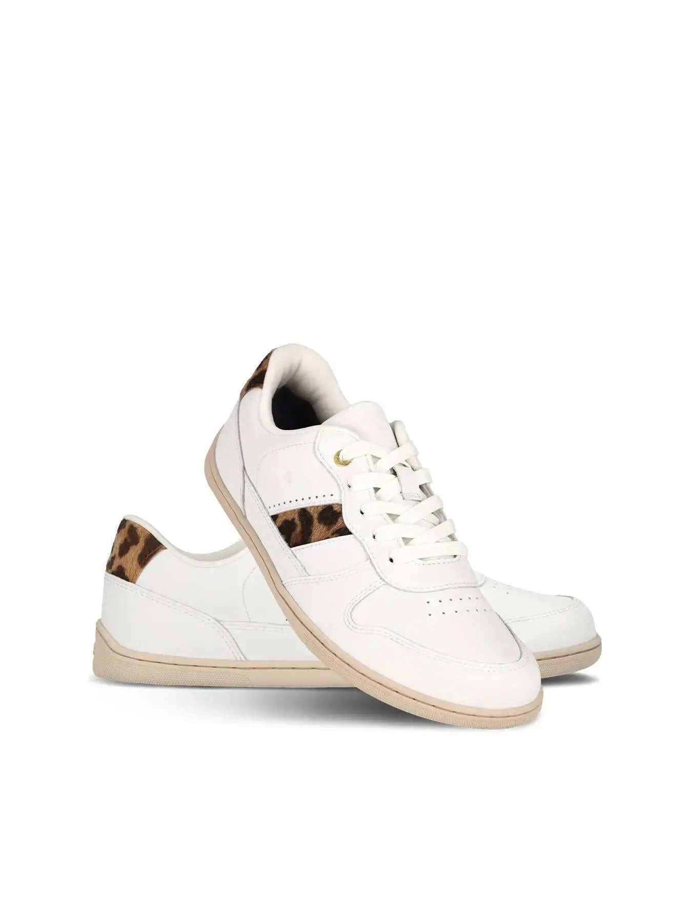Be Lenka - Cellestia White & Leopard - Zapatillas barefoot para mujer blanco y leopardo