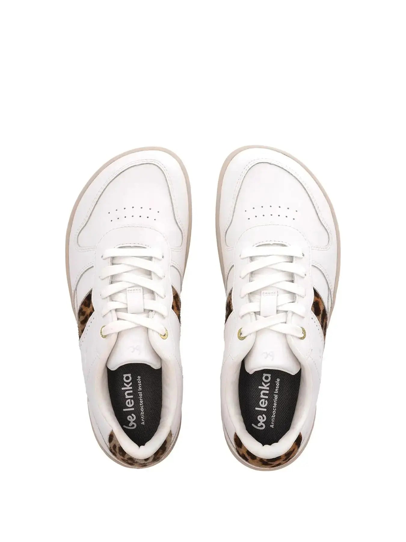 Be Lenka - Cellestia White & Leopard - Zapatillas barefoot para mujer blanco y leopardo
