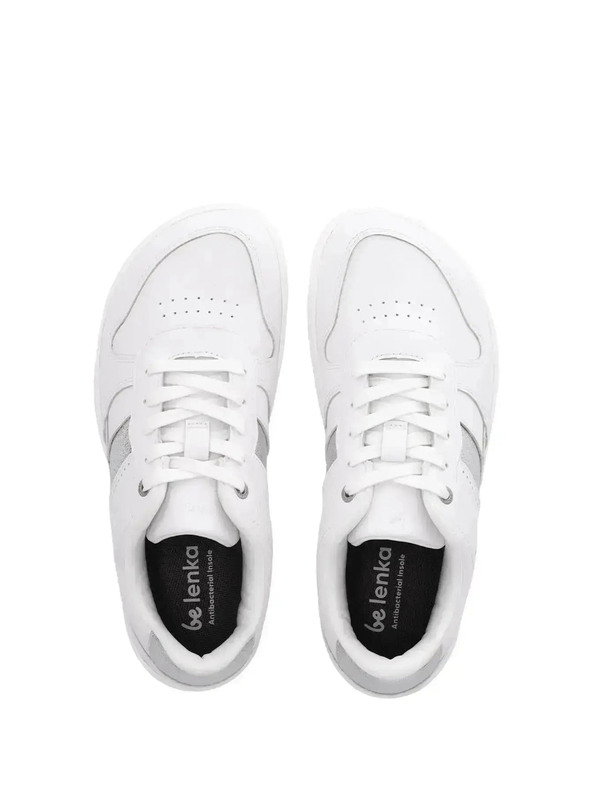 Be Lenka - Cellestia White & Silver - Zapatillas barefoot unisex blanco y plateado