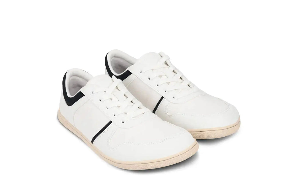Be Lenka - Echo White & Black Vegan - Zapatillas barefoot unisex veganas blanco y negro