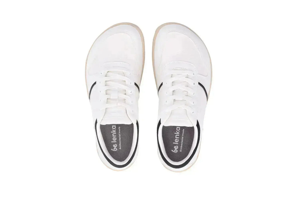 Be Lenka - Echo White & Black Vegan - Zapatillas barefoot unisex veganas blanco y negro