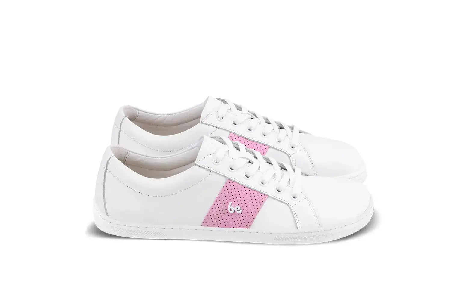 Be Lenka - Elite White & Pink - Zapatillas barefoot unisex blanco y rosa