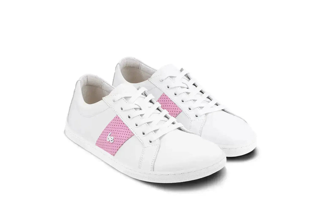 Be Lenka - Elite White & Pink - Zapatillas barefoot unisex blanco y rosa
