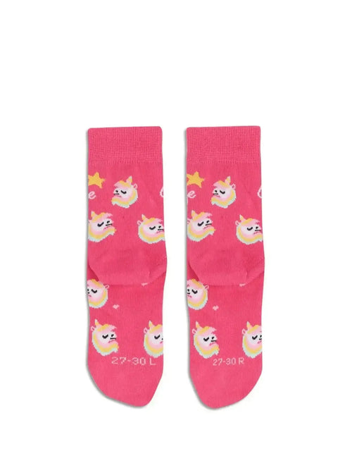 Be Lenka Kids - Crew Unicorn BubleGum Pink - Calcetines barefoot