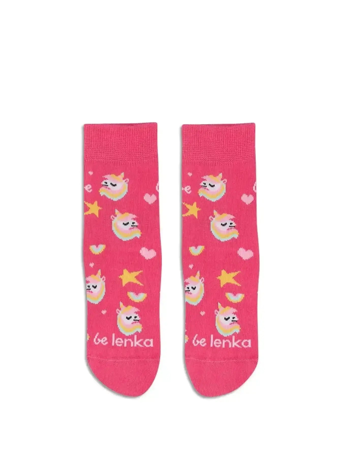 Be Lenka Kids - Crew Unicorn BubleGum Pink - Calcetines barefoot