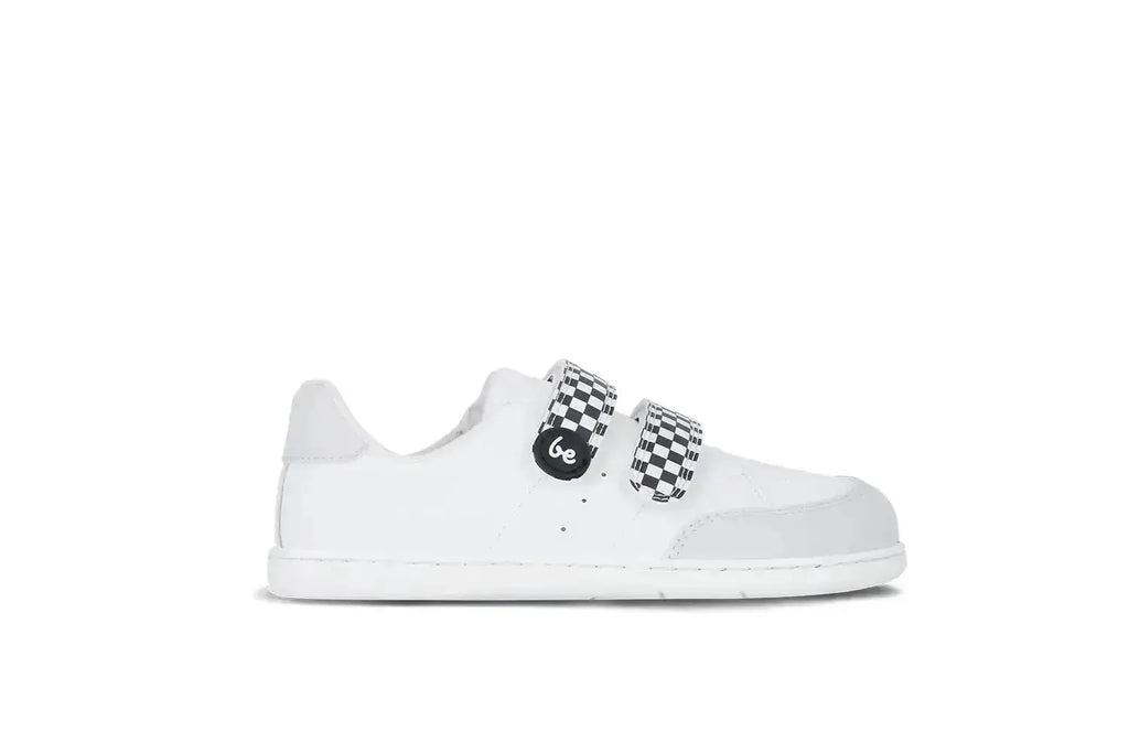 Be Lenka Kids - Energise White & Checkerboard - Zapatillas barefoot infantiles blancas