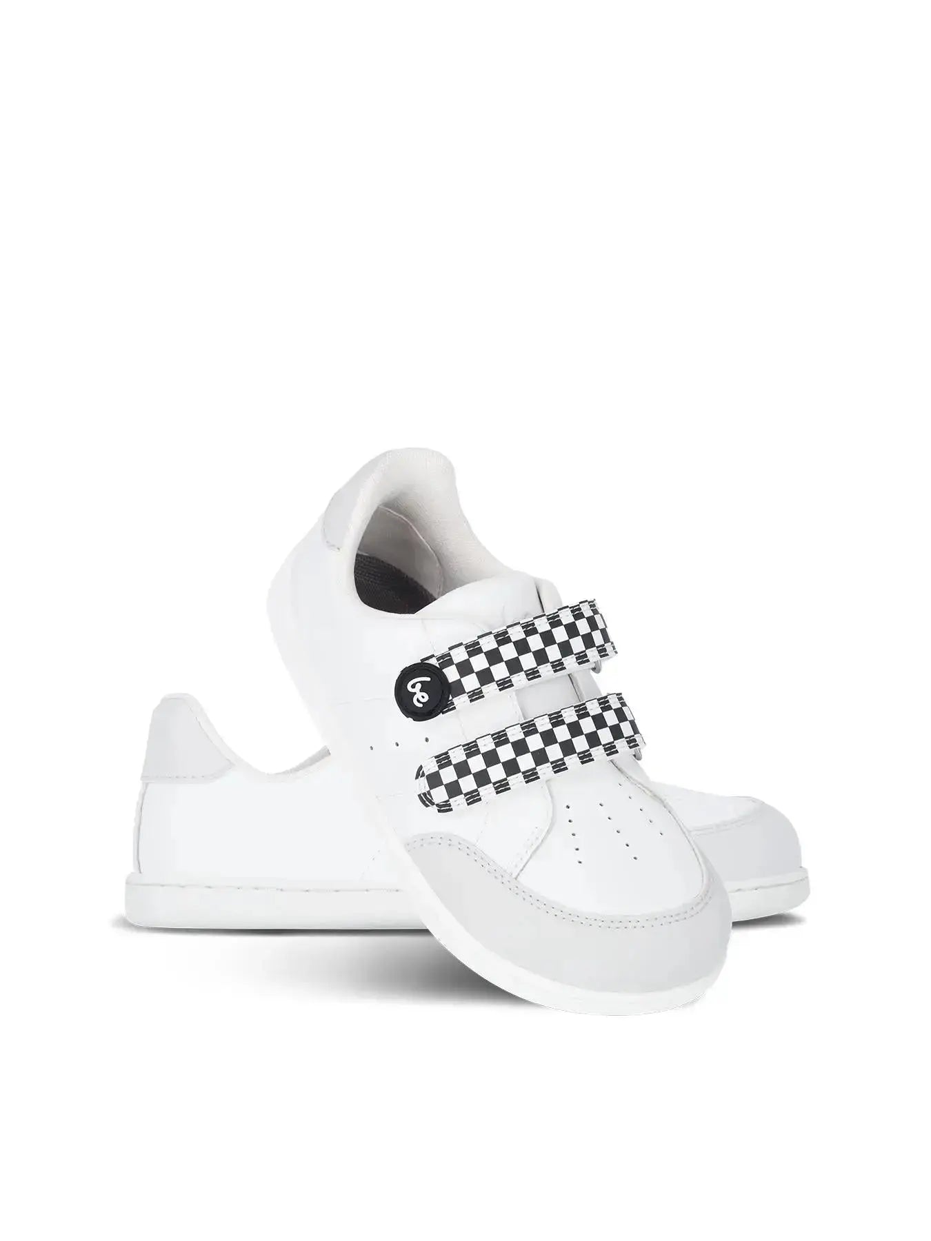 Be Lenka Kids - Energise White & Checkerboard - Zapatillas barefoot infantiles blancas