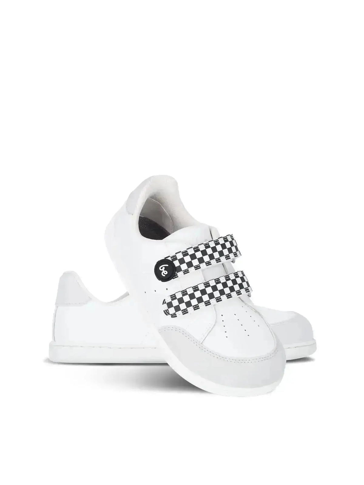 Be Lenka Kids - Energise White & Checkerboard - Zapatillas barefoot infantiles blancas
