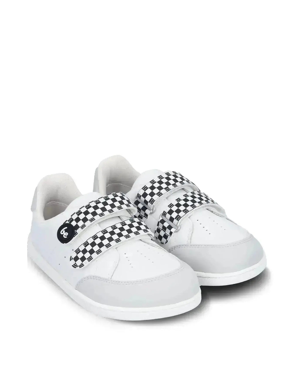 Be Lenka Kids - Energise White & Checkerboard - Zapatillas barefoot infantiles blancas