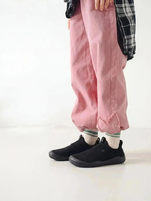 Be Lenka Kids - Luppo Tout Noir - Chaussures minimalistes à enfiler