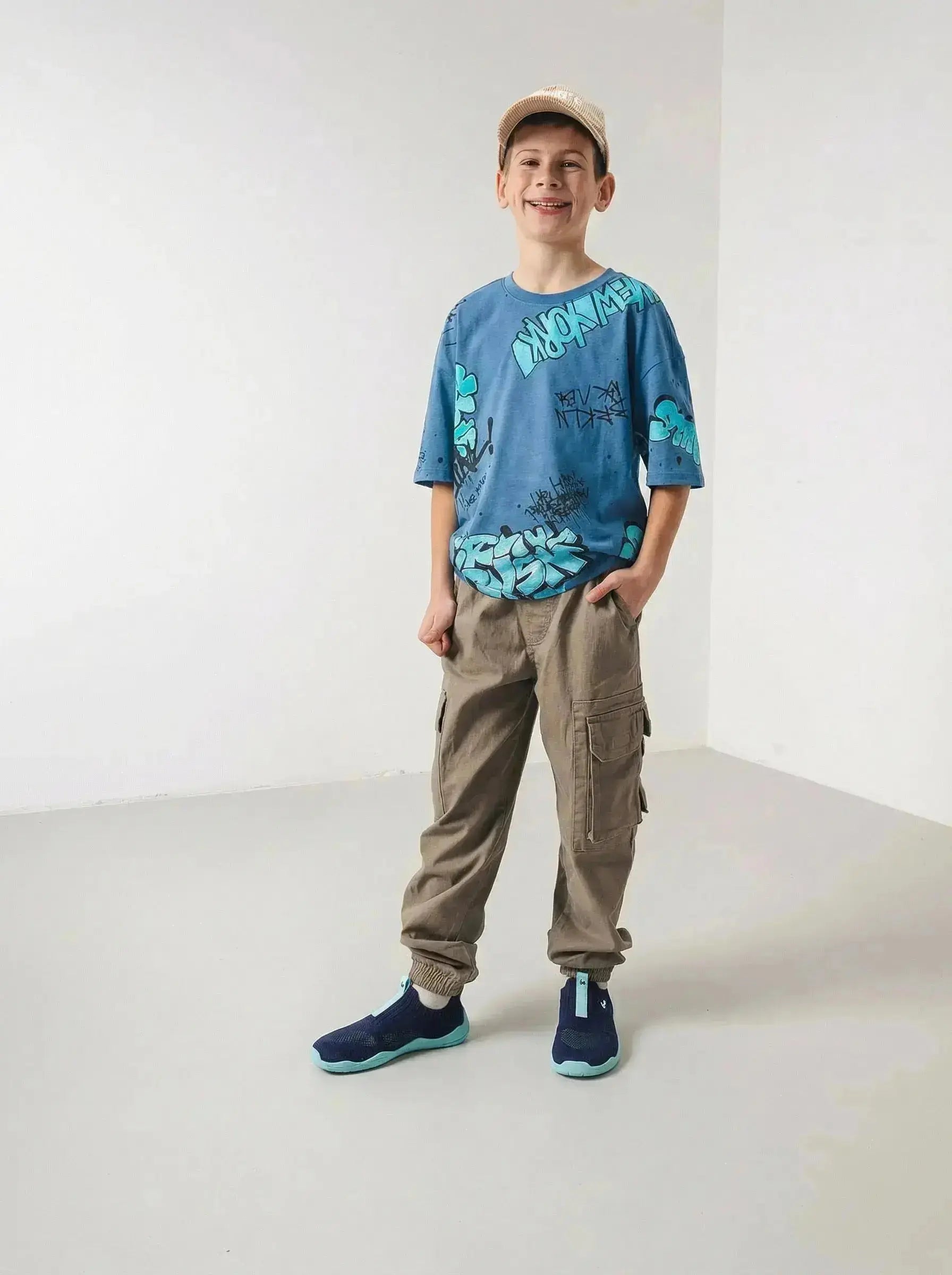 Be Lenka Kids - Luppo Junior Blue & Aqua - Slip-on barefoot