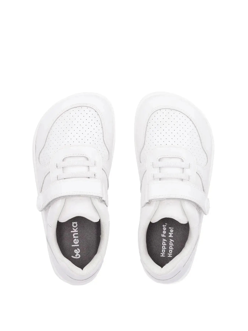 Be Lenka Kids - Scoot All White - Zapatillas colegiales barefoot infantiles blancas