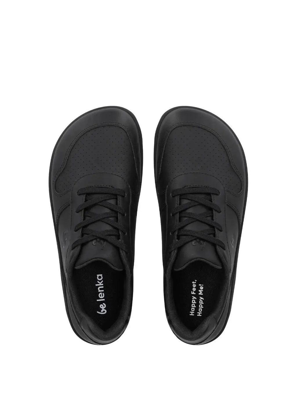 Be Lenka Kids - Scoot Junior All Black - Zapatos colegiales barefoot infantiles negros