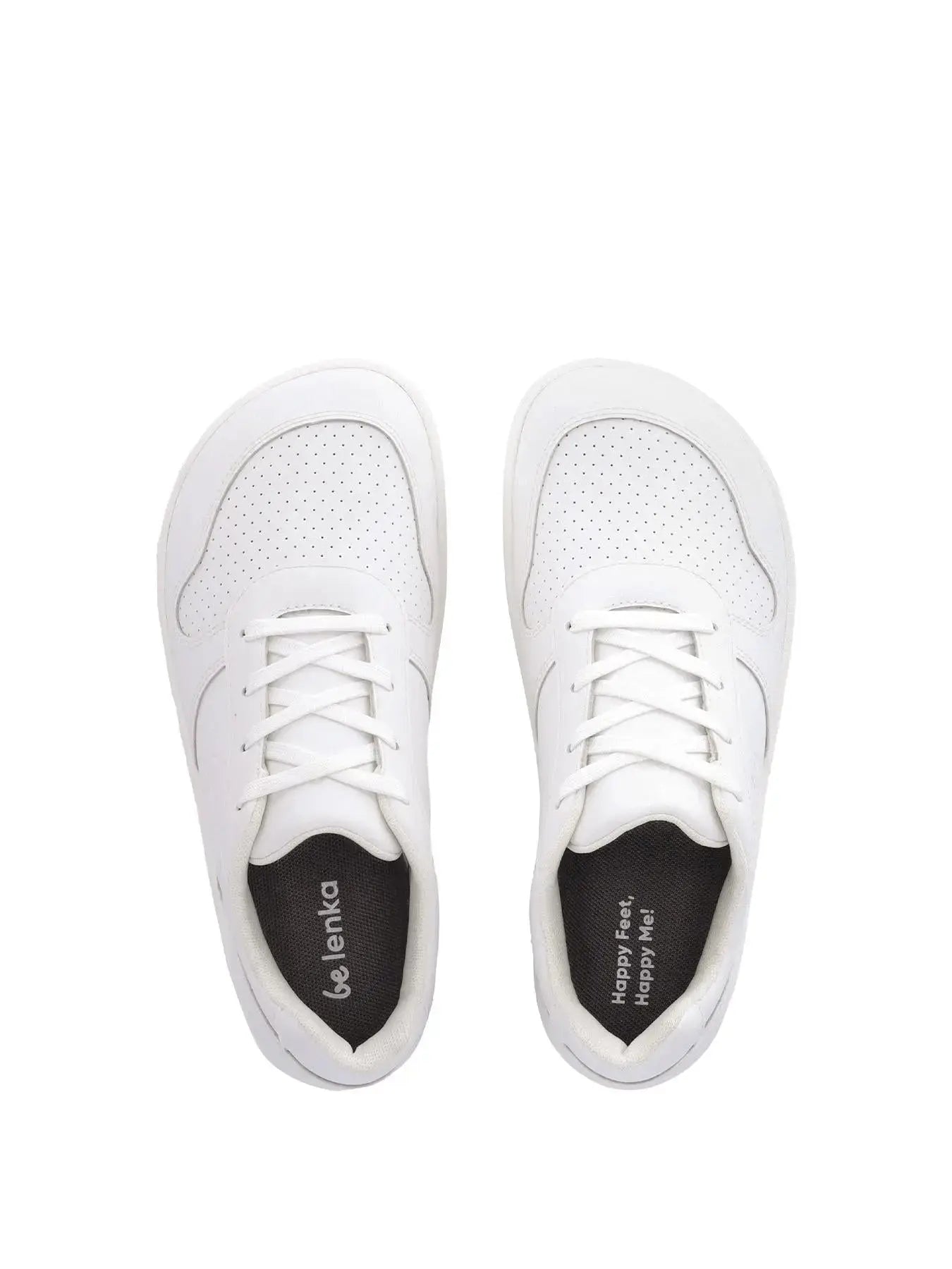 Be Lenka Kids - Scoot Junior All White - Zapatillas colegiales barefoot infantiles blancas